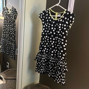 Pumpkin Patch, polka dotted dress, size girls 12, black & white